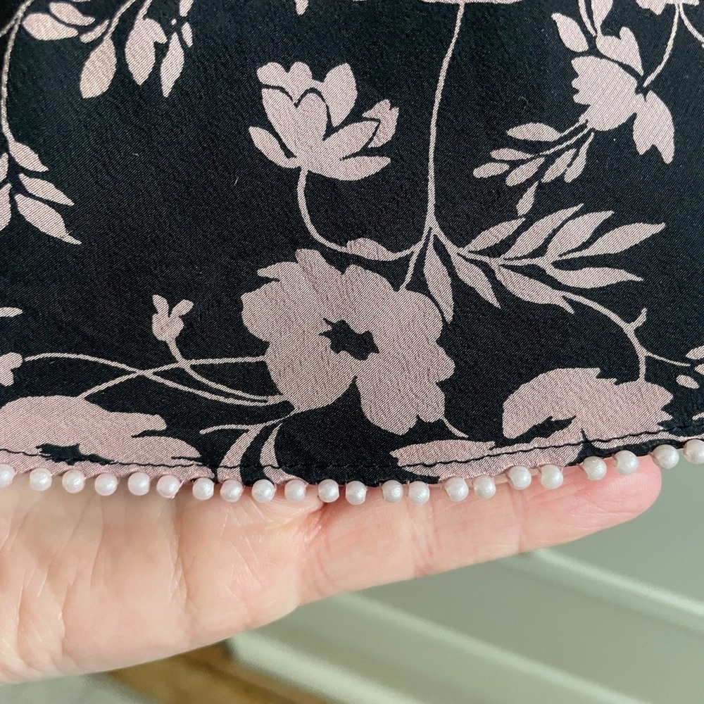 Y2K Anne Carson silk floral mini skirt-size 6 - Picture 6 of 11